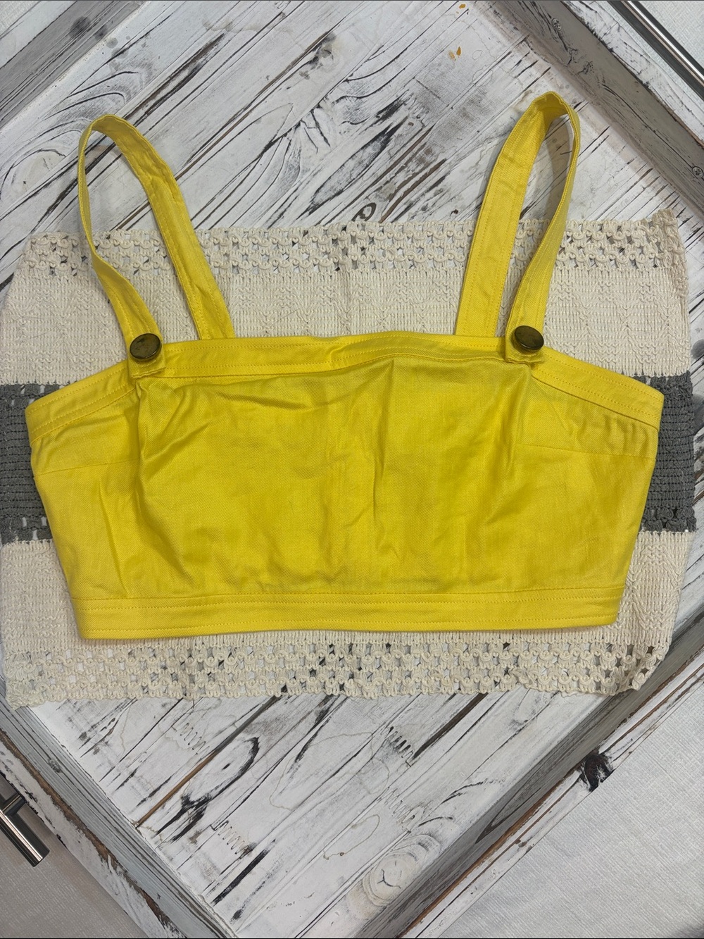 Ramy Brook NWOT Emme Crop Top Sun Kiss Yellow Size 2 Small